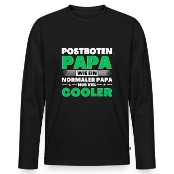 Postboten Papa wie ein normaler nur viel cooler - Männer Premium Bio Langarmshirt - Schwarz - Vorne - Nico (187cm)