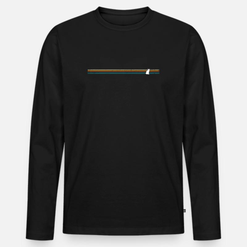 Vintage Retro Katze - Männer Premium Bio Langarmshirt - Schwarz
