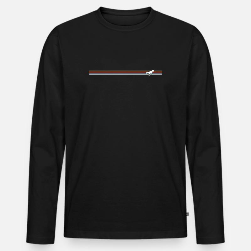 Bunter Streifenwindhund - Männer Premium Bio Langarmshirt - Schwarz