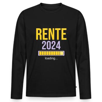 Rentner 2024 Ruhestand 2024 Der Countdown läuft - Männer Premium Bio Langarmshirt - Schwarz - Vorne - Nico (187cm)