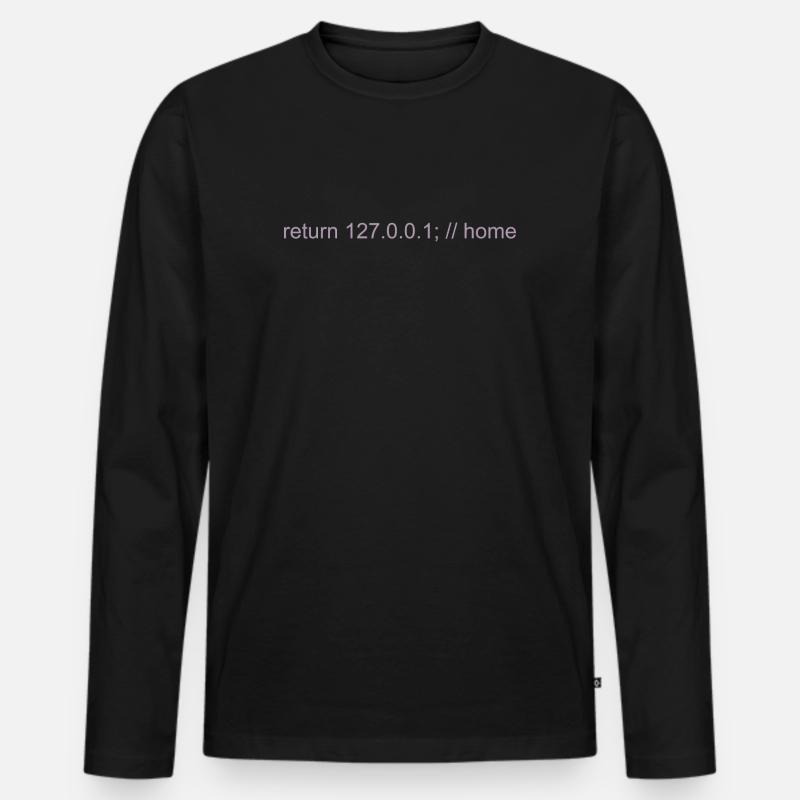 Programmierer Nerd IT Witz Developer Zuhause - Männer Premium Bio Langarmshirt - Schwarz