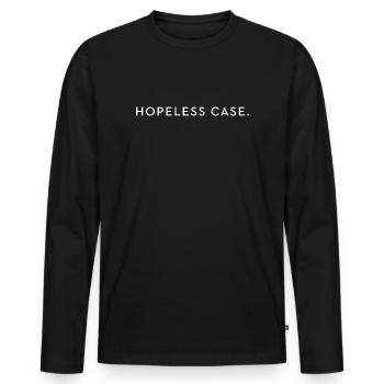 Cas désespéré – Faute de frappe minimaliste - T-shirt manches longues Premium bio Homme - noir - Devant - Nico (187cm)