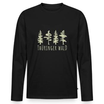 Baum Bäume Nadelbaum Thüringer Wald Geschenk - Männer Premium Bio Langarmshirt - Schwarz - Vorne - Nico (187cm)