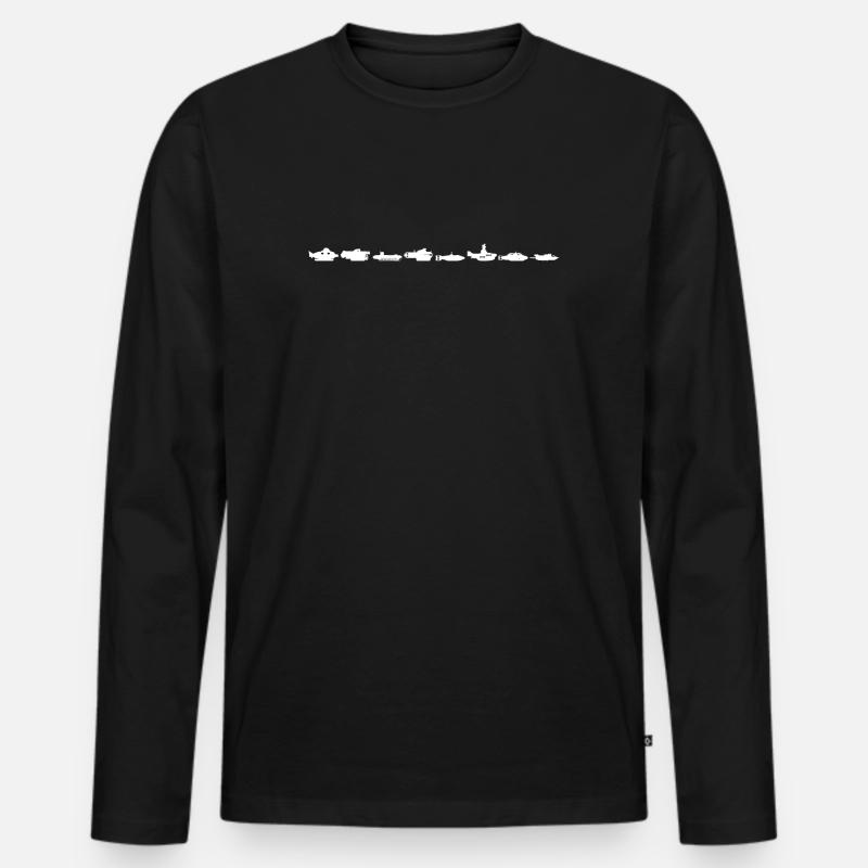 Tiefen des Abenteuers - Männer Premium Bio Langarmshirt - Schwarz