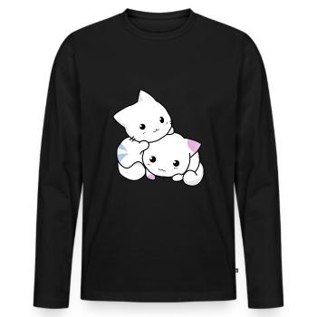 kittens - Men's Premium Organic Long Sleeve Shirt - black - Front - Nico (187cm)