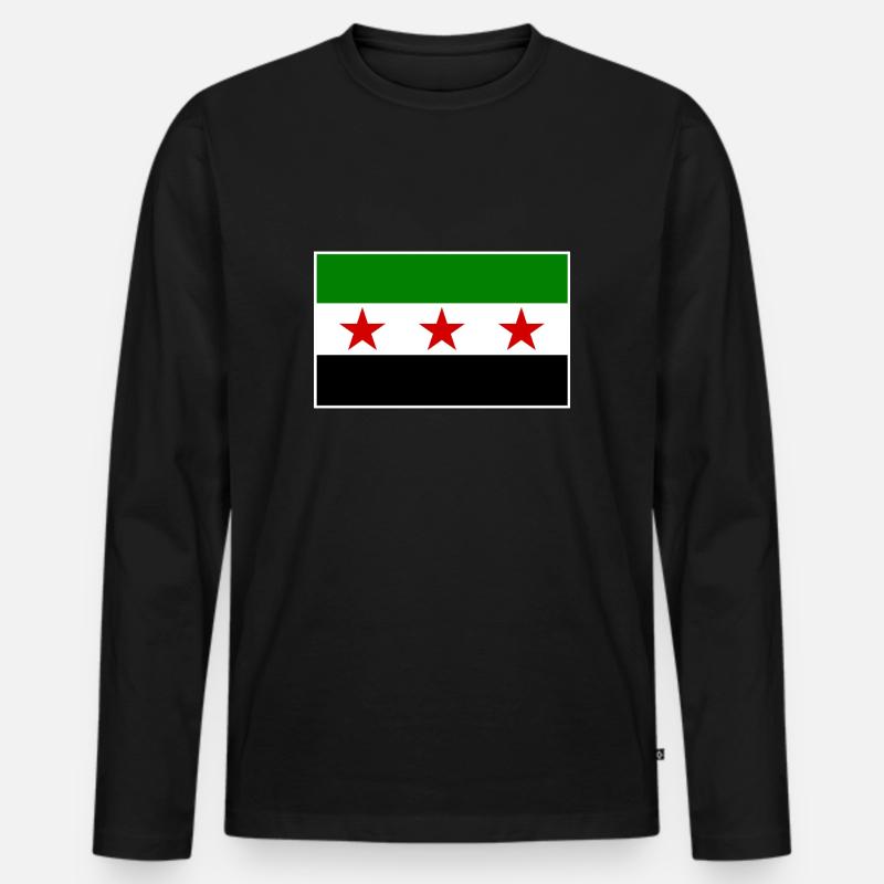 syrien - Männer Premium Bio Langarmshirt - Schwarz
