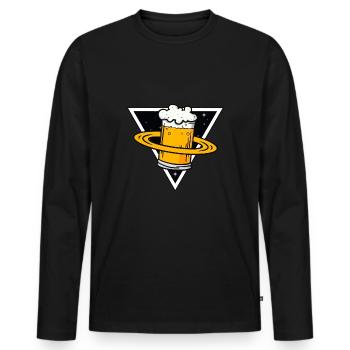 Planet Beer Beer universe gift - Men's Premium Organic Long Sleeve Shirt - black - Front - Nico (187cm)