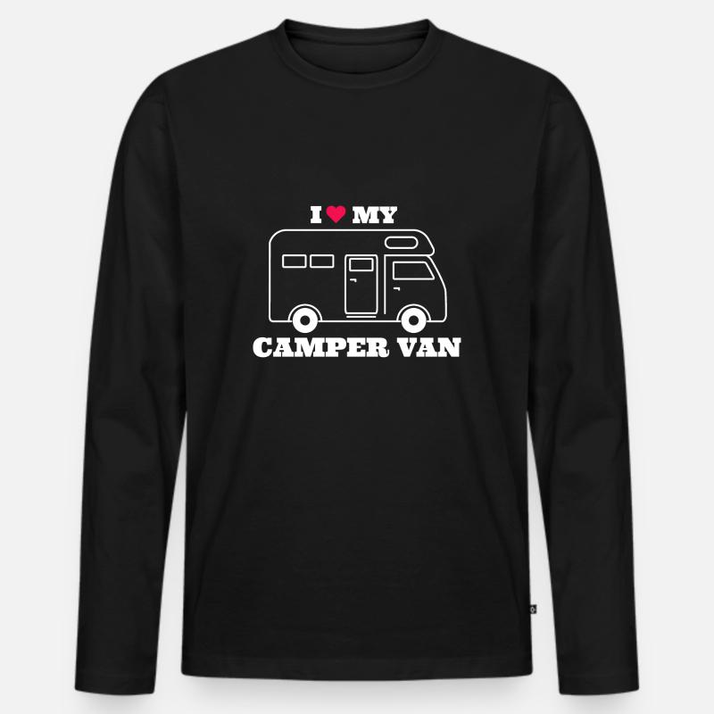 I love my Camper Van - Männer Premium Bio Langarmshirt - Schwarz