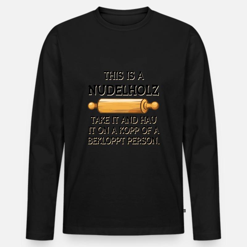 This is a Nudelholz - Männer Premium Bio Langarmshirt - Schwarz