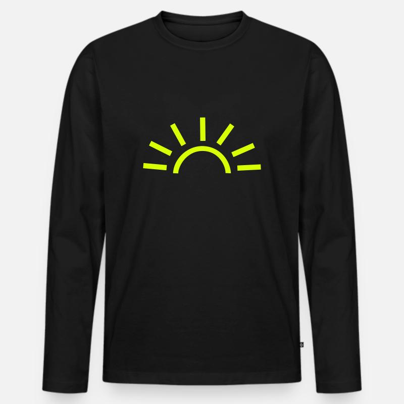 Sonne - Männer Premium Bio Langarmshirt - Schwarz