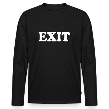 Exit - Men's Premium Organic Long Sleeve Shirt - black - Front - Nico (187cm)