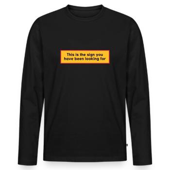 Byskylt - signe que vous cherchiez - T-shirt manches longues Premium bio Homme - noir - Devant - Nico (187cm)