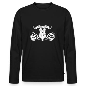 Offroad Tattoo Flames Style Motor Racing - Men's Premium Organic Long Sleeve Shirt - black - Front - Nico (187cm)