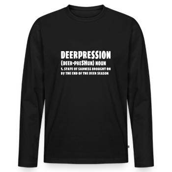 DEER HUNTING: Deerpression definition - Männer Premium Bio Langarmshirt - Schwarz - Vorne - Nico (187cm)