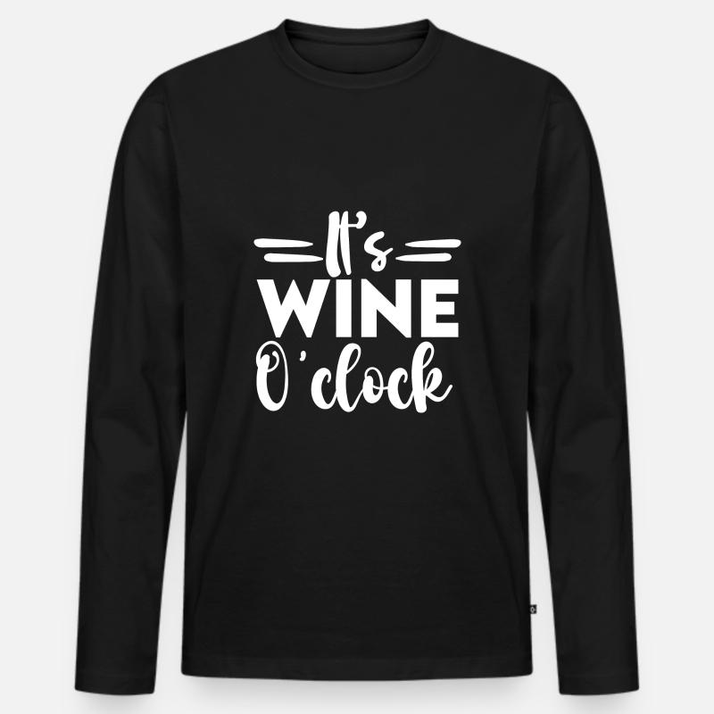 Wein - Männer Premium Bio Langarmshirt - Schwarz
