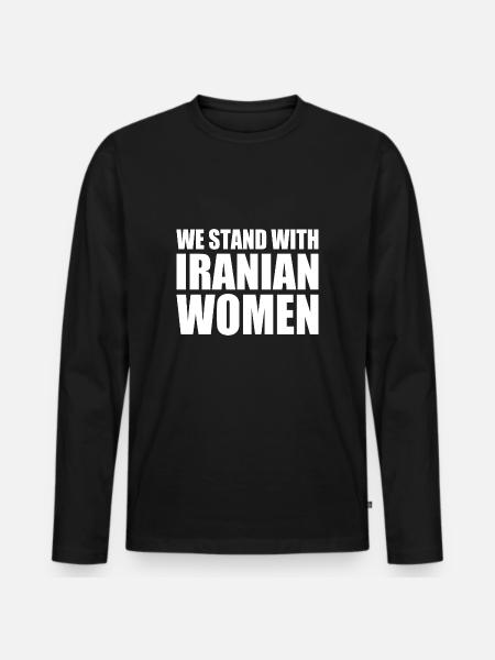 We stand with iranian women - Men's Premium Organic Long Sleeve Shirt - black