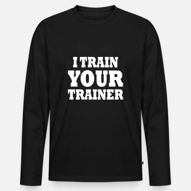 I train your trainer - Männer Premium Bio Langarmshirt - Schwarz