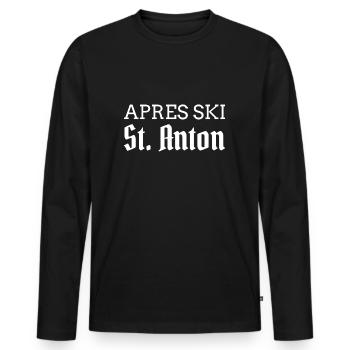 Apres Ski: St.Anton: Ski / planche à roulettes - T-shirt manches longues Premium bio Homme - noir - Devant - Nico (187cm)