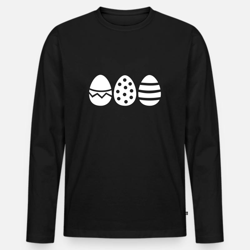 Ostern Eier - Männer Premium Bio Langarmshirt - Schwarz