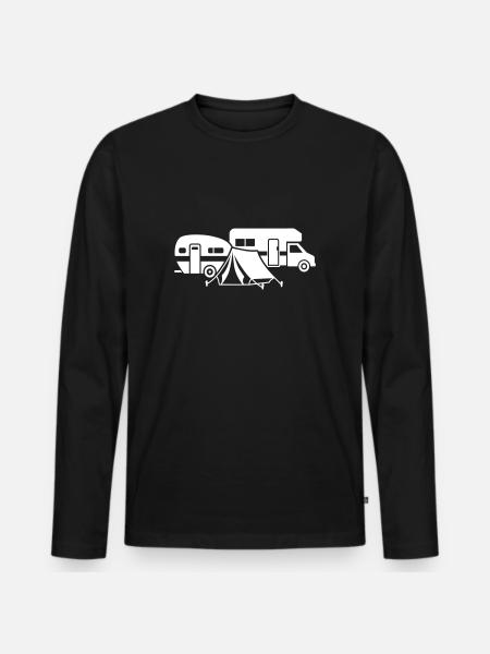 camping - Men's Premium Organic Long Sleeve Shirt - black