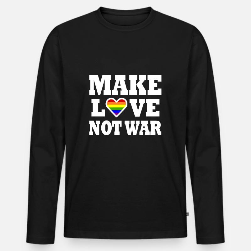 Make love not war - Männer Premium Bio Langarmshirt - Schwarz