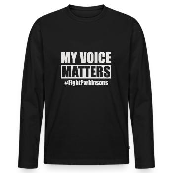 Funny Parkinsons Awareness - Men's Premium Organic Long Sleeve Shirt - black - Front - Nico (187cm)