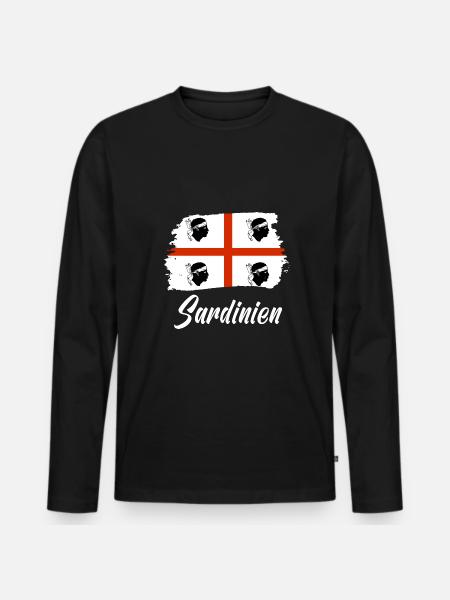 Sardinia Sardegna - Men's Premium Organic Long Sleeve Shirt - black