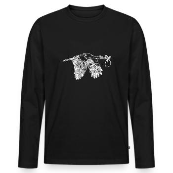 Fliegender Storch Nachwuchs Lieferung - Männer Premium Bio Langarmshirt - Schwarz - Vorne - Nico (187cm)