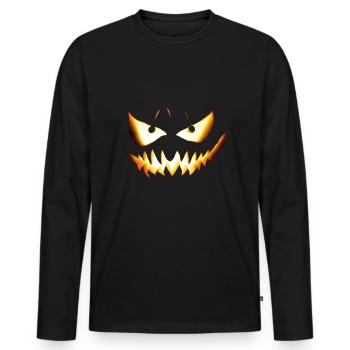 AI Evil Face - Men's Premium Organic Long Sleeve Shirt - black - Front - Nico (187cm)