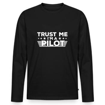 Faites-moi confiance Pilote de drone Drohne Drohnenflieger - T-shirt manches longues Premium bio Homme - noir - Devant - Nico (187cm)