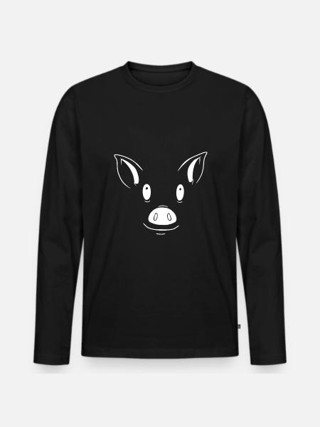 Porc - T-shirt manches longues Premium bio Homme - noir