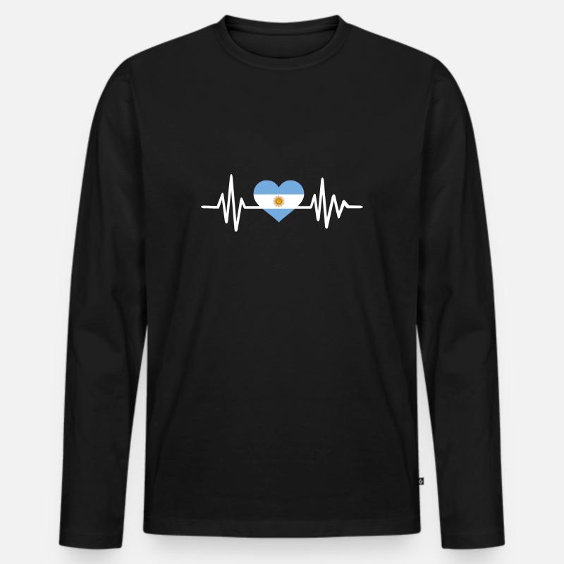 Argentinien - Männer Premium Bio Langarmshirt - Schwarz