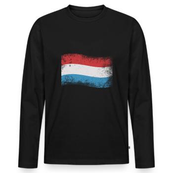 Millésime Luxembourg - T-shirt manches longues Premium bio Homme - noir - Devant - Nico (187cm)