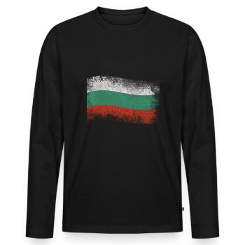 Bulgarie Vintage - T-shirt manches longues Premium bio Homme - noir - Devant - Nico (187cm)