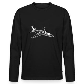 Avion Jet Flyer élégant - T-shirt manches longues Premium bio Homme - noir - Devant - Nico (187cm)