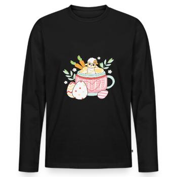 BOW Oster-Chibi-Pokal - Männer Premium Bio Langarmshirt - Schwarz - Vorne - Nico (187cm)