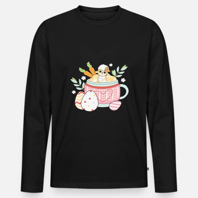 BOW Oster-Chibi-Pokal - Männer Premium Bio Langarmshirt - Schwarz
