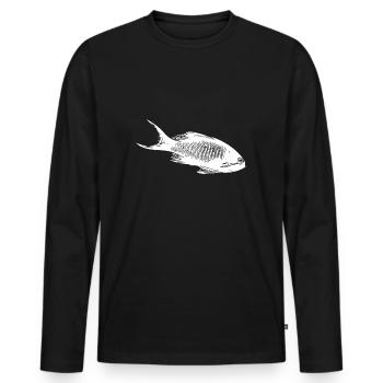 Vintage coral reef fish in the coral reef - Men's Premium Organic Long Sleeve Shirt - black - Front - Nico (187cm)