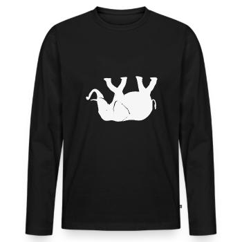 Elephant on its back - Men's Premium Organic Long Sleeve Shirt - black - Front - Nico (187cm)