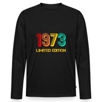 1973 limited Edition Geburt 1973 geboren Geschenk - Männer Premium Bio Langarmshirt - Schwarz - Vorne - Nico (187cm)