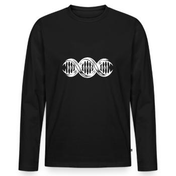 Doppelhelix DNA-Strang Nukleotiden Kette - Männer Premium Bio Langarmshirt - Schwarz - Vorne - Nico (187cm)
