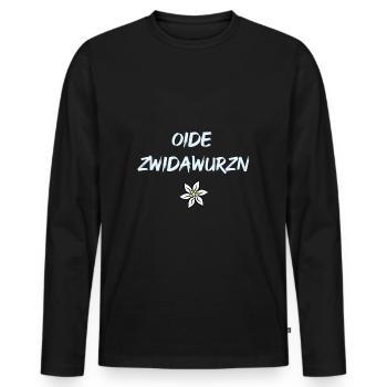 Zwidawurzn Bayrischer Spruch - Männer Premium Bio Langarmshirt - Schwarz - Vorne - Nico (187cm)