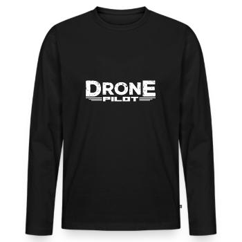 Drone Pilot - Männer Premium Bio Langarmshirt - Schwarz - Vorne - Nico (187cm)