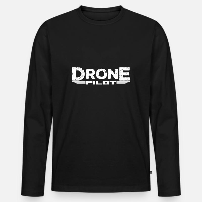 Drone Pilot - Männer Premium Bio Langarmshirt - Schwarz