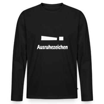 Ausruhezeichen - Männer Premium Bio Langarmshirt - Schwarz - Vorne - Nico (187cm)