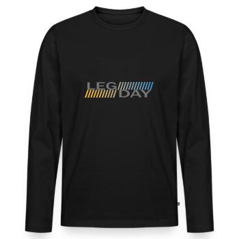 Routine d’entraînement d’entraînement physique pour les jambes - T-shirt manches longues Premium bio Homme - noir - Devant - Nico (187cm)