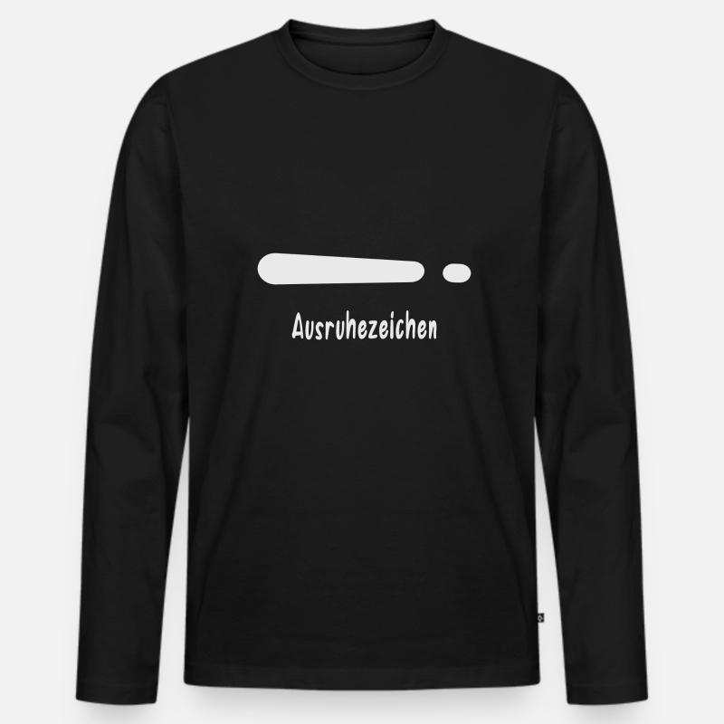 Ausruhezeichen Sonderzeichen - Männer Premium Bio Langarmshirt - Schwarz