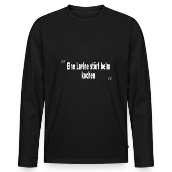 Eine Lavine stört beim kochen - Männer Premium Bio Langarmshirt - Schwarz - Vorne - Nico (187cm)