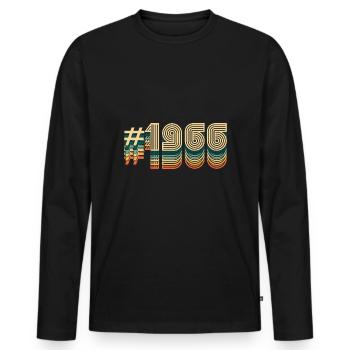 56ème anniversaire millésime 1966 - T-shirt manches longues Premium bio Homme - noir - Devant - Nico (187cm)
