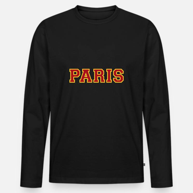 Paris - Männer Premium Bio Langarmshirt - Schwarz